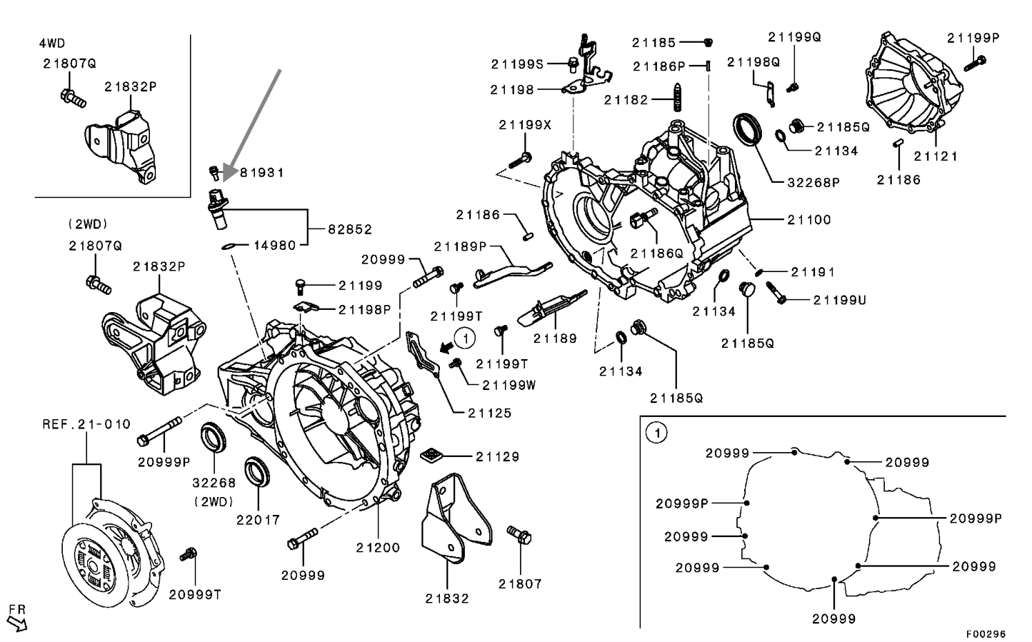 Sensor de Velocidad de Transmisión Manual. Mitsubishi ASX Lancer 2007-2019