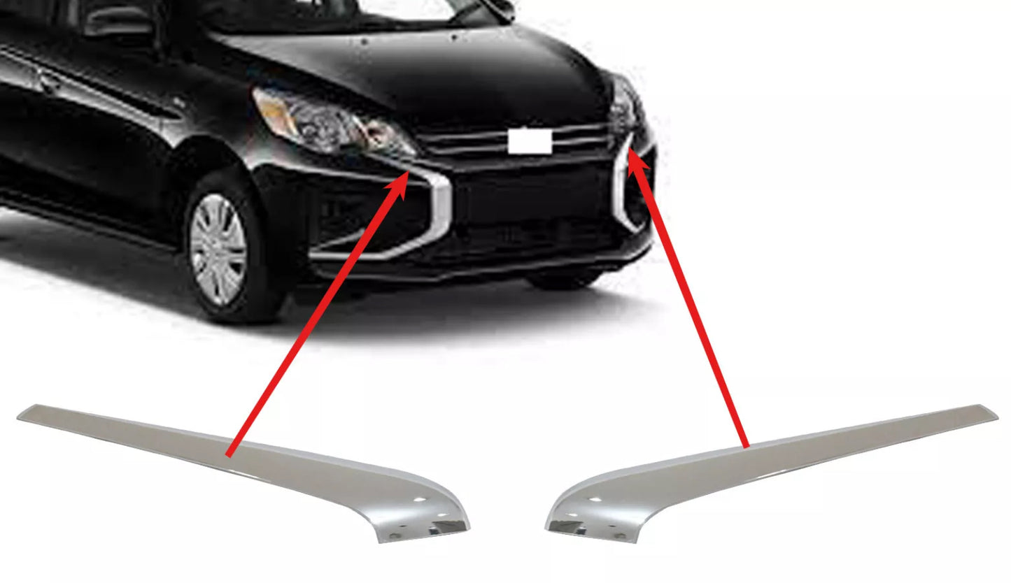 Embellecedores Superiores Defensa Delantera. Mitsubishi Mirage 2021-2024