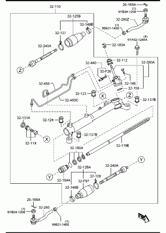 Cremallera de Dirección Hidráulica. Mazda CX-9 2007-2015