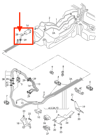 Tubería de Combustible. Audi A4 B7 2008-2009