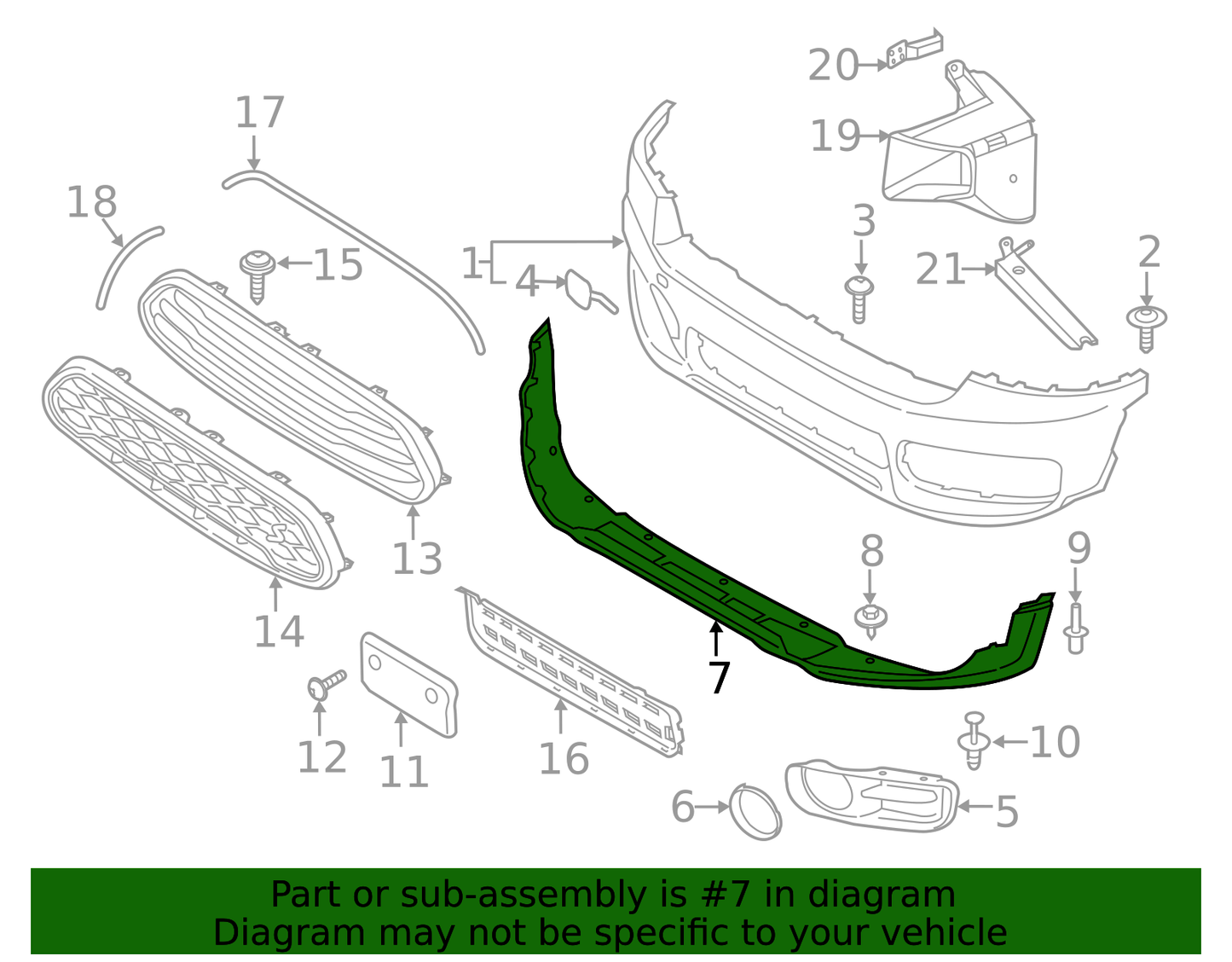 Spoiler inferior Defensa Delantera. Mini Cooper Countryman F60 2017-2020