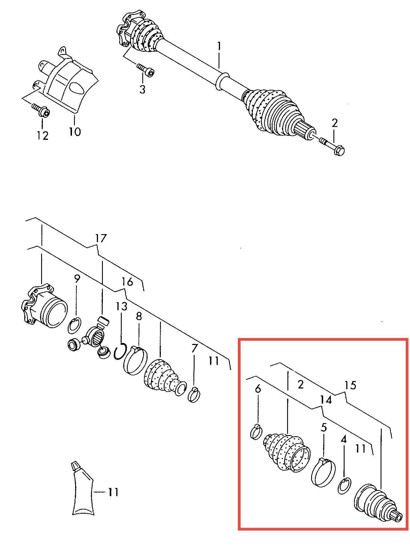 Junta Homocinética Externa Delantera. Audi Q5 CDNC CDNB CAEB