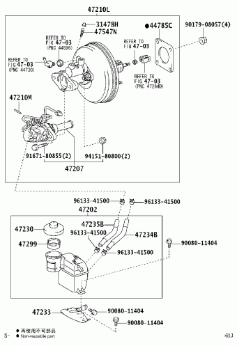 Cilindro Maestro de Frenos. Toyota Sienna 2004-2009