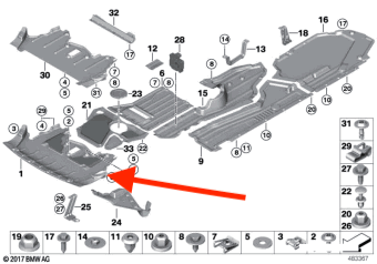Cubierta Inferior de Motor. BMW X6 2008-2014 E71