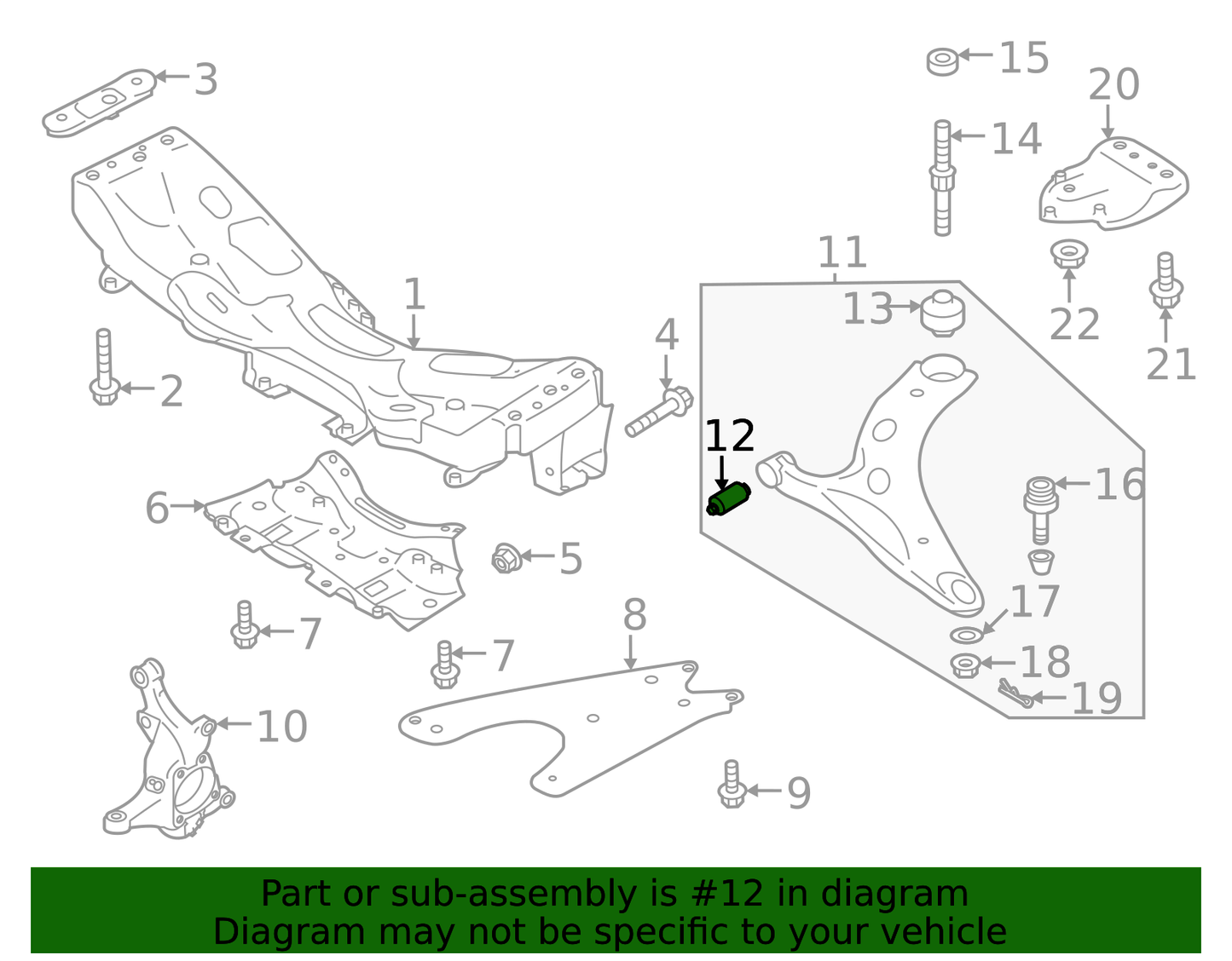 Buje delantero del brazo de control inferior. Subaru XV 2018-2020