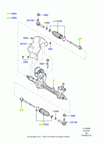 Cremallera de Dirección ElectroAsistida EB5Z3504S. Ford Explorer 2013-2015