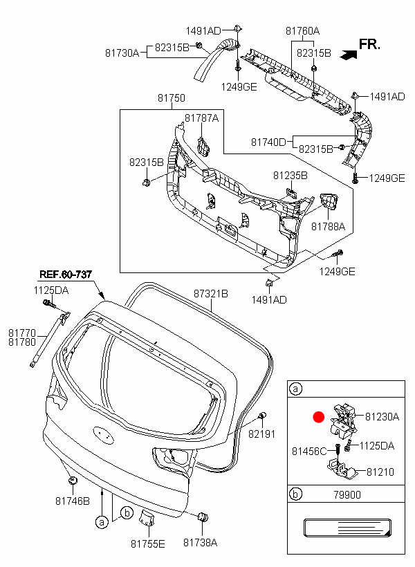 Actuador de Compuerta Trasera. Kia Sportage 2011-2016
