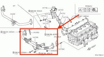 Enfriador EGR. Nissan Pathfinder R51 2006-2010
