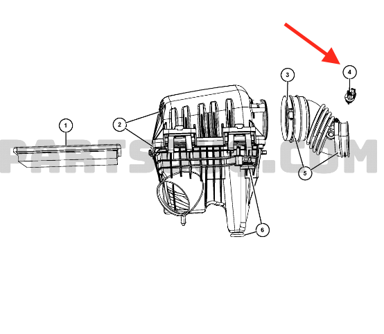 Sensor de temperatura de carga de aire. Chrysler Town & Country 2001-2010