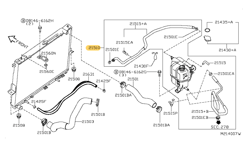Depósito Reservorio de Refrigerante Original. Nissan Frontier Navara Pathfinder 2005-2015