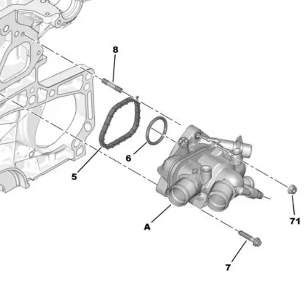 Carcasa Termostato Peugeot 207/208/308/3008/5008 EP6 1.6L