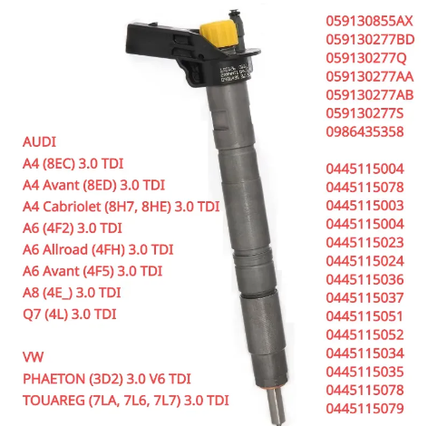 Inyector Diesel 3.0L TDI. Audi A4 A6 A8 Q7