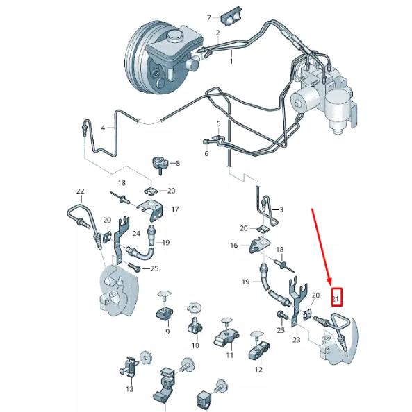 Tubería de Línea Hidráulica Freno Del/Izq. Seat Exeo 2008-2013