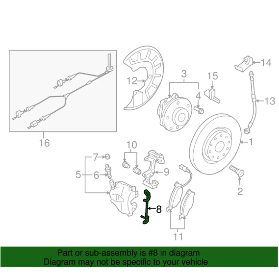 Kit Retenedores Caliper de Frenos Audi/VW