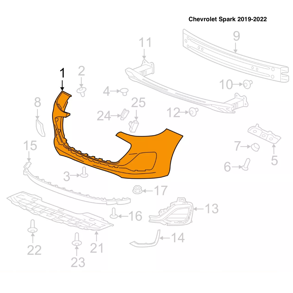 Defensa Delantera. Chevrolet Spark 2019-2022