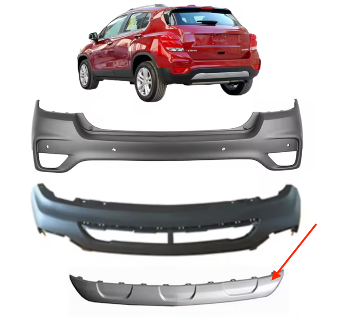 Embellecedor Plateado Defensa Trasera. Chevrolet Trax 2017-2020