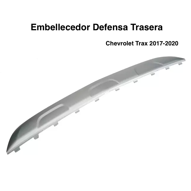 Embellecedor Plateado Defensa Trasera. Chevrolet Trax 2017-2020