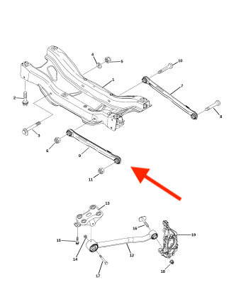 FWD Rear Suspension Front Control Arms. Jeep Renegade 2015-2021