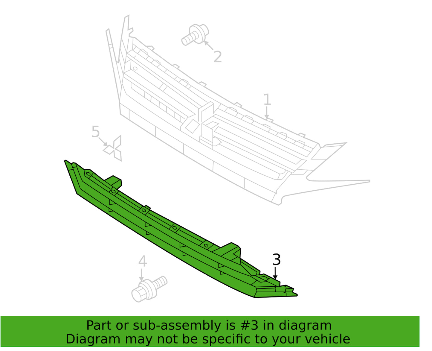 Parrilla Inferior Defensa Delantera. Mitsubishi Mirage 2021-2024