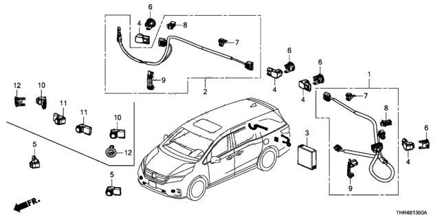 Sensor de Estacionamiento Defensa Delantera. Honda Odyssey 2018-2026