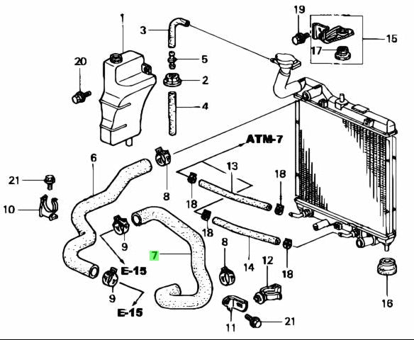 Manguera Inferior de Radiador. Honda Fit 2002-2008 1.3L