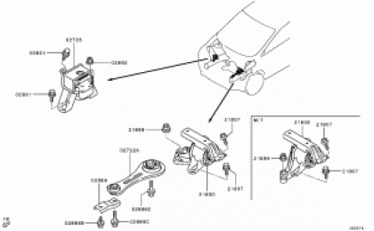 Base Derecha de Motor 4A91 1.5L (Original). Mitsubishi Xpander / Xpander Cross 2017-2025