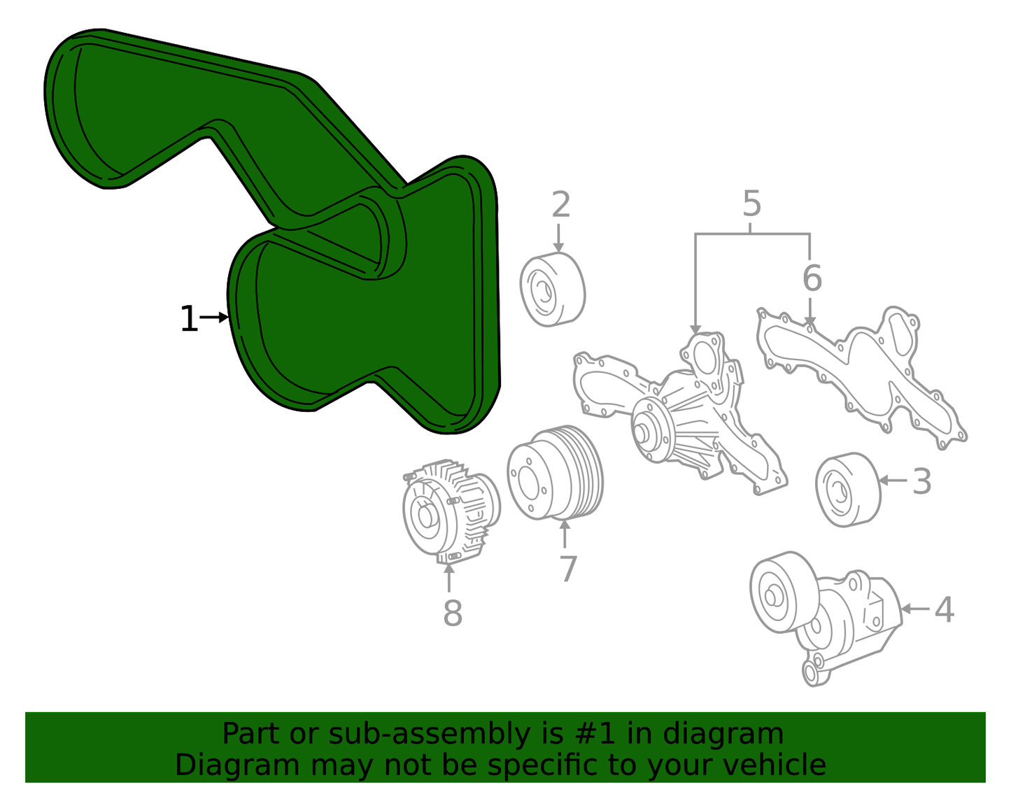 Correa Unica Original. Toyota Tacoma 2016-2023 3.5L V6