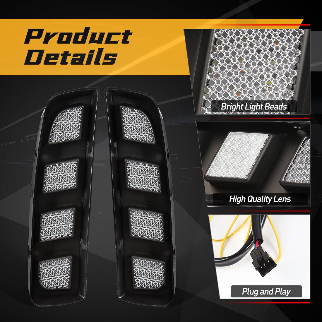 Faros DRL Defensa Delantera. Honda Civic Type R FK8 2017-2021