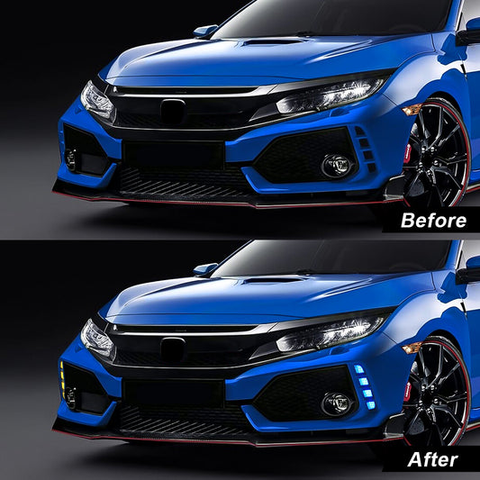 Faros DRL Defensa Delantera. Honda Civic Type R FK8 2017-2021