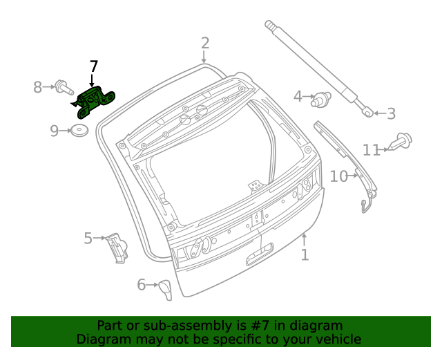 Bisagra de Compuerta Trasera (Original). Ford Edge 2011-2014