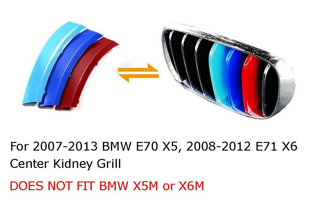Molduras de inserción de rejilla de 3 colores M-Color. BMW X5 E70 / X6 E71