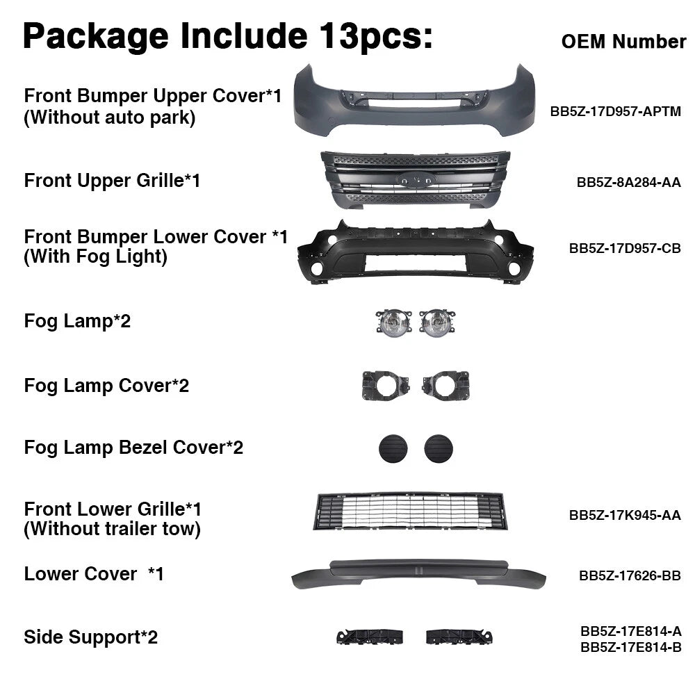 Defensa Delantera Completa. Ford Explorer 2011-2015
