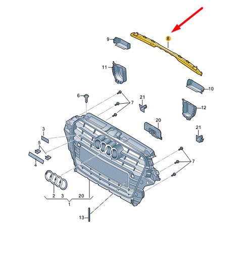 Radiator Upper Cover. AUDI A3 2014-2016