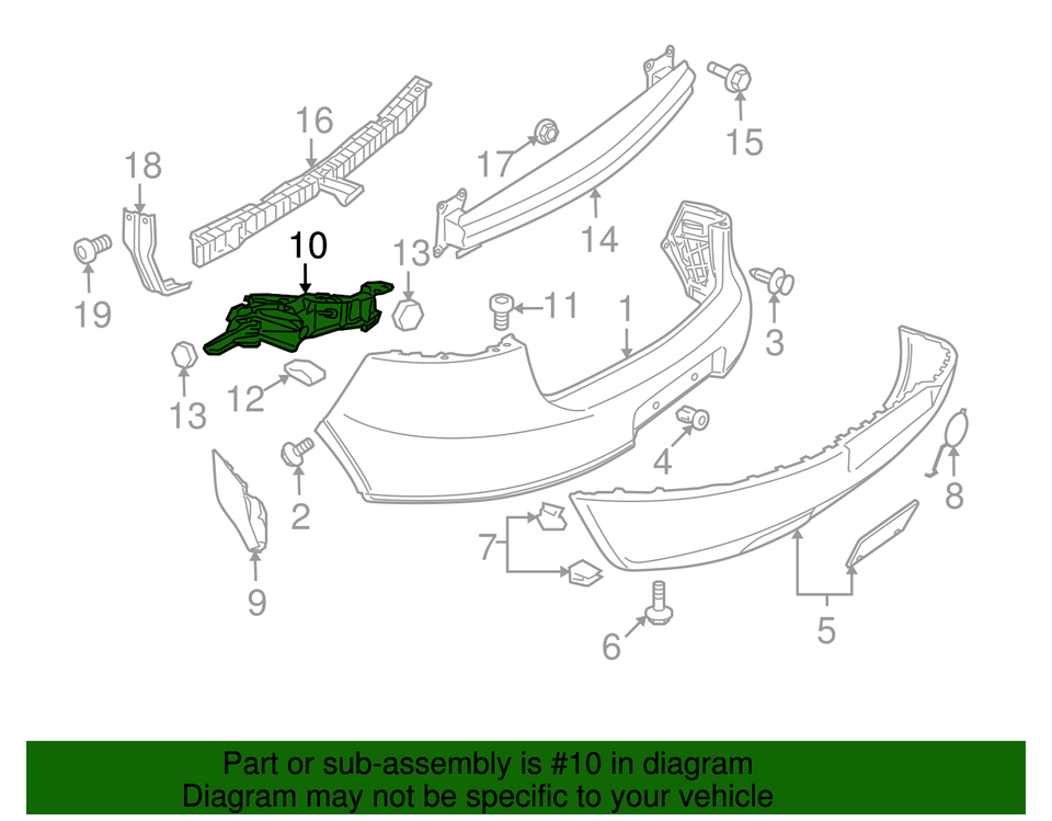 Bracket Defensa Trasera. Volkswagen Golf GTi R32 2006-2009
