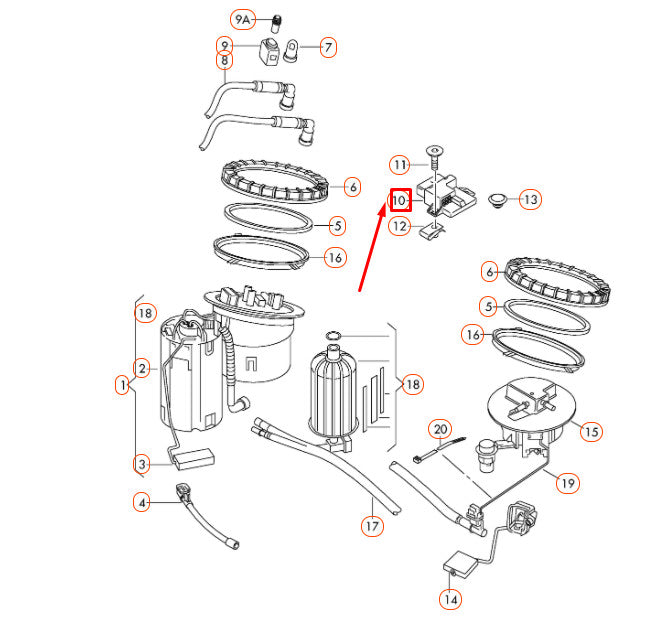Módulo de Bomba de Combustible 8k0906093E. Audi A4 2009-2012