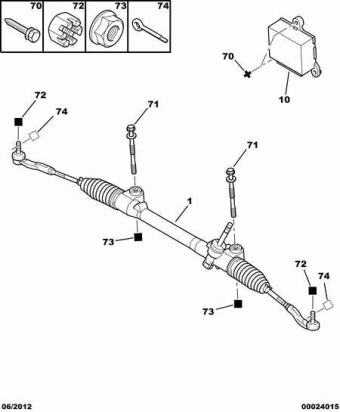 Cremallera de Dirección. Peugeot 107 2005-2014