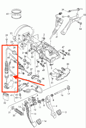 Cable de Embrague. Volkswagen Golf Jetta 1993-1998