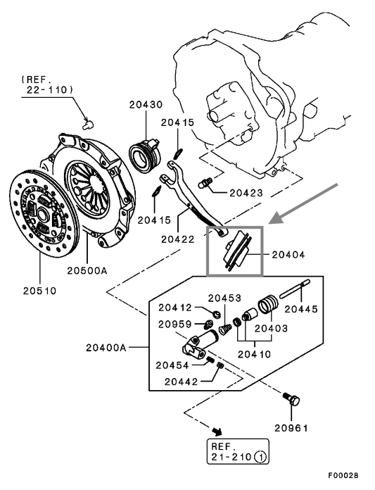 Bota de Horquilla de Embrague (Clutch Fork Boot). Mitsubishi L200 1997-2001