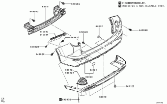 Rear Bumper. Mitsubishi Outlander 2021-2024