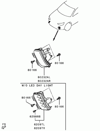 Daytime Running Light (Original). Mitsubishi ASX 2016-2019