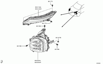 Directional Headlight. Mitsubishi Outlander 2021-2024
