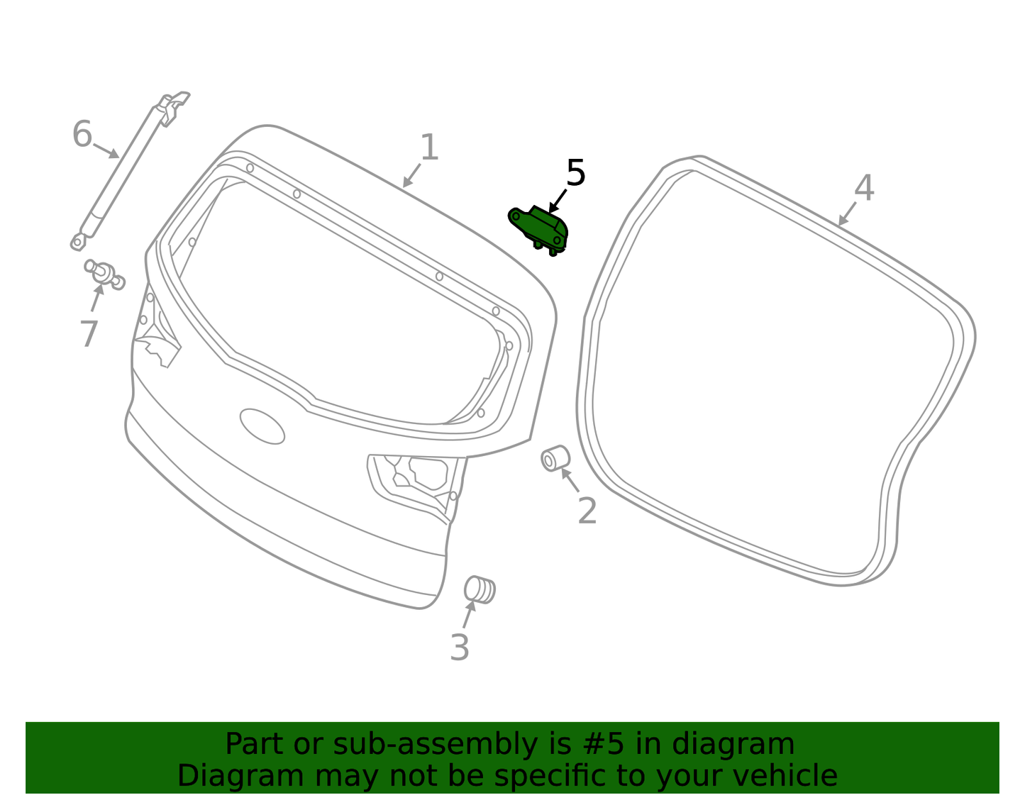 Bisagra de Compuerta Trasera. Kia Sportage 2006-2016