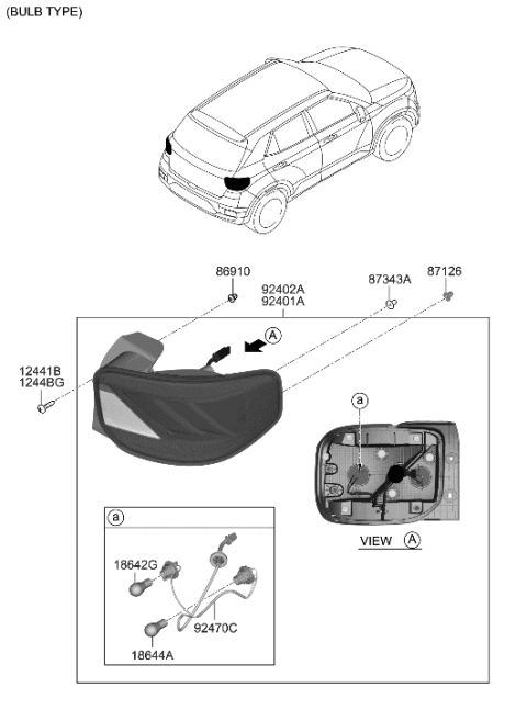 Faro Trasero. Hyundai Venue 2020-2024