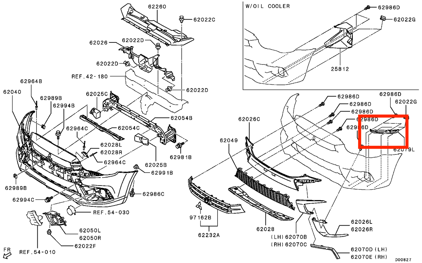 Front Bumper Bracket. Mitsubishi ASX 2018-2019