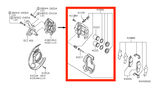 Calipers de Frenos Delanteros. Nissan Frontier D22 1998-2004