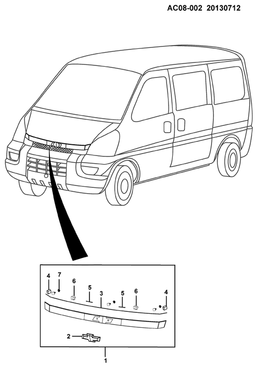 Moldura Tapa de Motor. Chevrolet N300 1.2 2011-2019