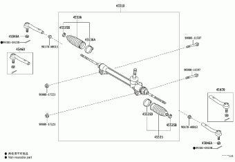 Steering Rack. Lexus RX350 RX450h 2010-2015