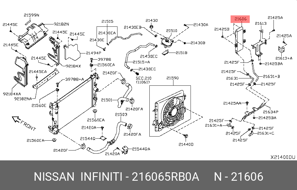 Enfriador de Aceite de Transmisión CVT (Frontal). Nissan Kicks Versa 2018-2025