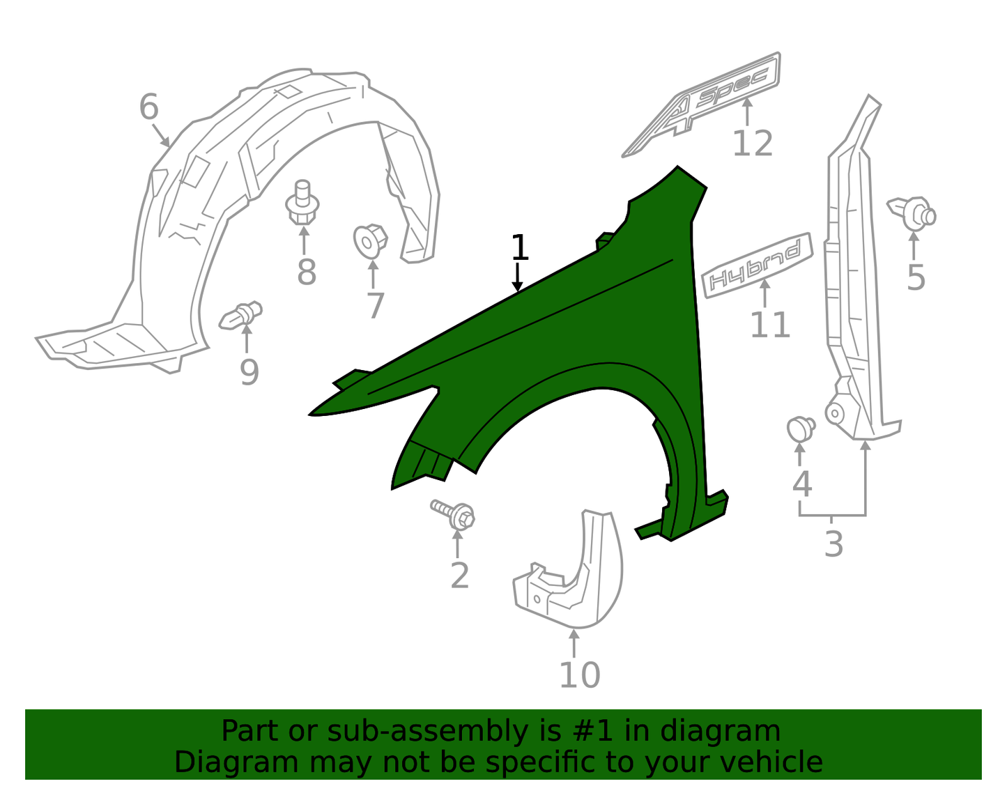 Guardafango Delantero. Acura ILX 2019-2022