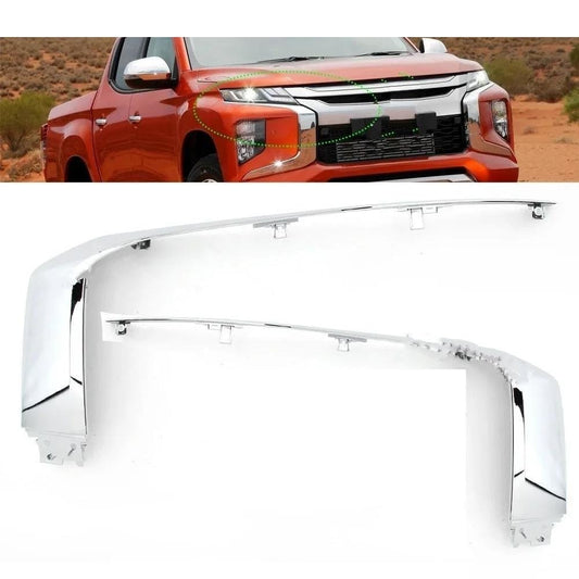 Molduras Cromadas Defensa Delantera. Mitsubishi L200 2019-2023